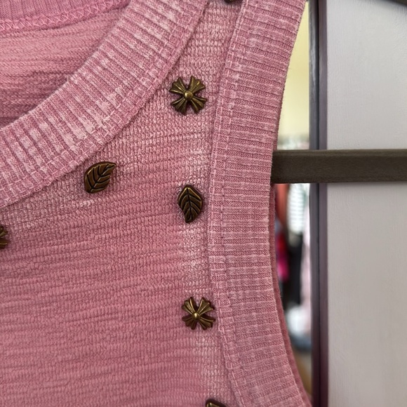 POL Pink Tank Top with Stud Details - Picture 2 of 3